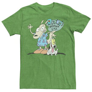 �j�R���f�I�� �����Y �g�b�v�X T�V���c �O���t�B�b�N Men's Nickelodeon Rocko's Modern Life Show Intro Graphic Tee Kelly Heather �w�U�[