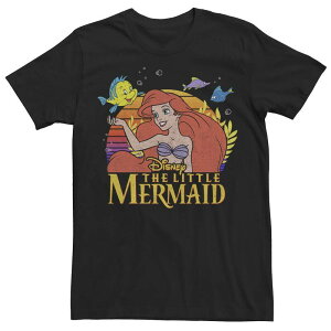 �f�B�Y�j�[ �����Y �g�b�v�X T�V���c ���S Disney's The Little Mermaid Ariel Flounder Men's Logo Tee Black �u���b�N