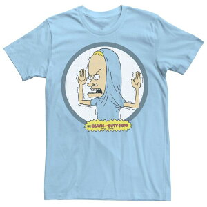 �A�j���L�����N�^�[ �����Y �g�b�v�X T�V���c Licensed Character Men's Beavis and Butt-Head The Great Cornholio Circle Portraitee Light Blue �u���[