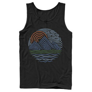 �A�j���L�����N�^�[ �����Y �g�b�v�X T�V���c Licensed Character Men'sunset And Mountain Waves Design Tank Top Black �u���b�N