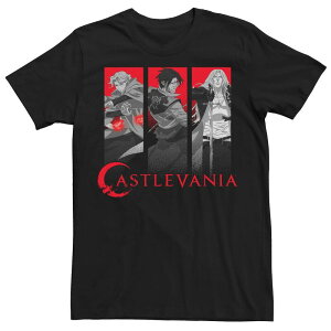�A�j���L�����N�^�[ �����Y �g�b�v�X T�V���c Licensed Character Men's Netflix Castlevania Trio Panels Tee Black �u���b�N