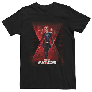 �}�[�x�� �����Y �g�b�v�X T�V���c Men's Marvel Black Widow Movie Collage Poster Tee Black �u���b�N