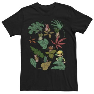 �A�j���L�����N�^�[ �����Y �g�b�v�X T�V���c Licensed Character Men's Zelda Link In The Leaves Tee Black �u���b�N