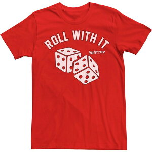 �A�j���L�����N�^�[ �����Y �g�b�v�X T�V���c Licensed Character Men's Yahtzee Dice Roll With Itee Red ���b�h