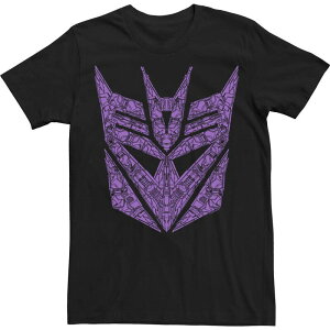 �A�j���L�����N�^�[ �����Y �g�b�v�X T�V���c ���S Licensed Character Men's Transformers Decepticons Purple Detailed Logo Tee Black �u���b�N