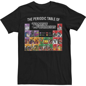 �A�j���L�����N�^�[ �����Y �g�b�v�X T�V���c �g�[�� Licensed Character Big & Tall Transformers The Periodic Table Of Transformers Tee Black �u���b�N