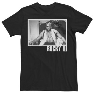 �A�j���L�����N�^�[ �����Y �g�b�v�X T�V���c Licensed Character Men's Rocky 3 Clubber Lang Black And White Photograph Tee Black �u���b�N