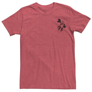 �f�B�Y�j�[ �����Y �g�b�v�X T�V���c Disney's The Little Mermaid Sebastian Simple Black Outline Men's Tee Red Heather �w�U�[