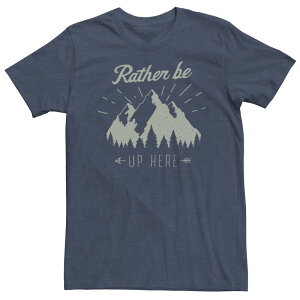 �A�j���L�����N�^�[ �����Y �g�b�v�X T�V���c �g�[�� Licensed Character Big & Tall Rather Be Up Here Mountains Forest Arrow Tee Navy Heather �w�U�[