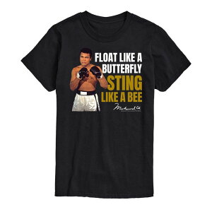 �A�j���L�����N�^�[ �����Y �g�b�v�X T�V���c �g�[�� Licensed Character Big & Tall Muhammad Ali Float Like A Butterly Tee Black �u���b�N