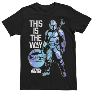 �A�j���L�����N�^�[ �����Y �g�b�v�X T�V���c LICENSED CHARACTER Men's The Mandalorian Grogu Andin Djarin Tee Black �u���b�N