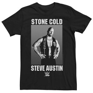 �A�j���L�����N�^�[ �����Y �g�b�v�X T�V���c �g�[�� �O���t�B�b�N Licensed Character Big & Tall WWE Stone Cold Steve Austin Graphic Tee Black �u���b�N