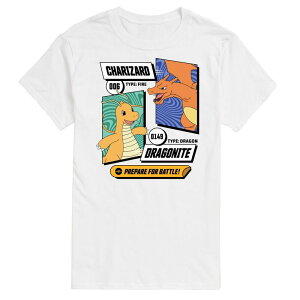 �A�j���L�����N�^�[ �����Y �g�b�v�X T�V���c �g�[�� �O���t�B�b�N Licensed Character Big & Tall Pokemon Dragonite Charizard Graphic Tee White �z���C�g