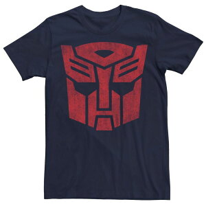 �A�j���L�����N�^�[ �����Y �g�b�v�X T�V���c ���S �O���t�B�b�N Licensed Character Men's Transformers Autobots Distressed Logo Graphic Tee Navy �l�C�r�[
