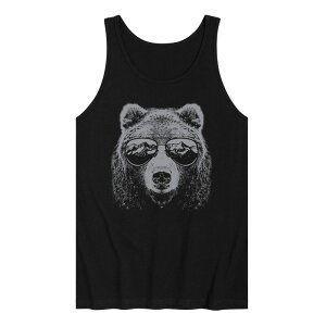 �A�j���L�����N�^�[ �����Y �g�b�v�X T�V���c �O���t�B�b�N Licensed Character Men's Mountain Bear Sunglasses Graphic Tank Top Black �u���b�N