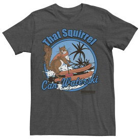 アニメキャラクター メンズ トップス Tシャツ Licensed Character Men's Anchorman That Squirrel Can Waterski Tee Charcoal Heather チャコール