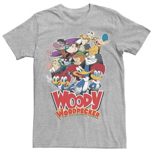 �A�j���L�����N�^�[ �����Y �g�b�v�X T�V���c ���B���e�[�W Licensed Character Men's Woody Woodpecker Group Shot Vintage Poster Tee Athletic Heather �w�U�[