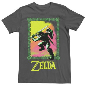 �A�j���L�����N�^�[ �����Y �g�b�v�X T�V���c Licensed Character Men's Zelda Surf Retro Poster Tee Charcoal �`���R�[��