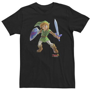 �A�j���L�����N�^�[ �����Y �g�b�v�X T�V���c �g�[�� Licensed Character Big & Tall Nintendo Zelda Link Between Worlds Painted Tee Black �u���b�N