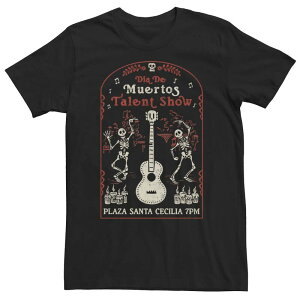 �f�B�Y�j�[ �s�N�T�[ �����Y �g�b�v�X T�V���c �g�[�� Big & Tall Disney / Pixar Coco Dia De Muertos Talent Show Poster Tee Black �u���b�N