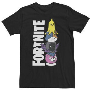 �A�j���L�����N�^�[ �����Y �g�b�v�X T�V���c �g�[�� ���S Licensed Character Big & Tall Fortnite Totem Stack Logo Tee Black �u���b�N