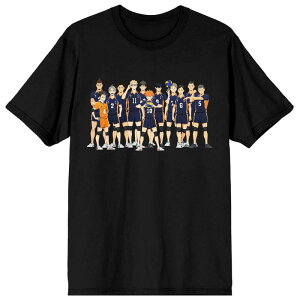 �A�j���L�����N�^�[ �����Y �g�b�v�X T�V���c Licensed Character Men's Haikyu Karasuno High Tee Black �u���b�N