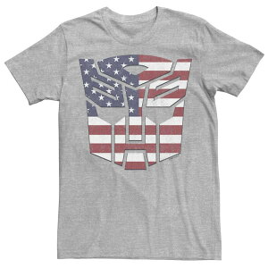 �A�j���L�����N�^�[ �����Y �g�b�v�X T�V���c ���S Licensed Character Men's Transformers Autobots American Flag Logo Tee Athletic Heather �w�U�[