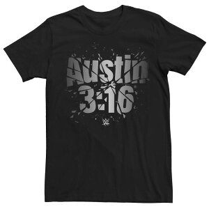 �A�j���L�����N�^�[ �����Y �g�b�v�X T�V���c �g�[�� �O���t�B�b�N Licensed Character Big & Tall WWE Stone Cold 3:16 Finisher Graphic Tee Black �u���b�N