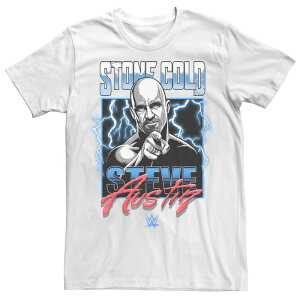 �A�j���L�����N�^�[ �����Y �g�b�v�X T�V���c �g�[�� Licensed Character Big & Tall WWE Stone Cold Steve Austin Comic Tee White �z���C�g