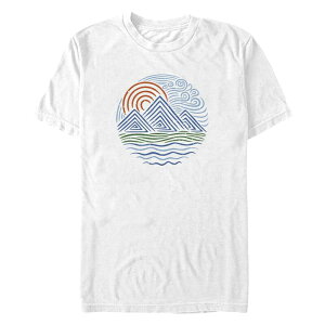 �A���u�����f�b�h �����Y �g�b�v�X T�V���c �g�[�� �O���t�B�b�N Unbranded Big & Tall Sunset And Mountain Waves Design Graphic Tee White �z���C�g
