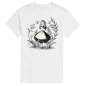 �f�B�Y�j�[ �����Y �g�b�v�X T�V���c �g�[�� �O���t�B�b�N Disney's Alice in Wonderland Big & Tall Alice Sketch Graphic Tee White �z���C�g