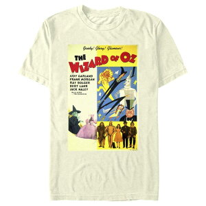�A�j���L�����N�^�[ �����Y �g�b�v�X T�V���c ���B���e�[�W �O���t�B�b�N Licensed Character Men's The Wizard of OZ Vintage poster V1 Graphic Tee Natural