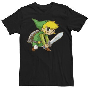 �A�j���L�����N�^�[ �����Y �g�b�v�X T�V���c Licensed Character Men's Nintendo Legend Of Zelda Link Tee Black �u���b�N