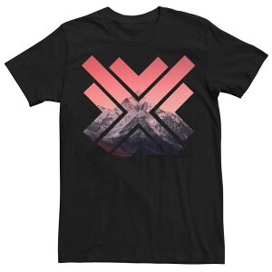 �t�B�t�X�T�� �����Y �g�b�v�X T�V���c Fifth Sun Men's Geometric Mountainsunsetee Black �u���b�N