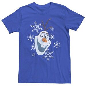 �A�j���L�����N�^�[ �����Y �g�b�v�X T�V���c Licensed Character Men's Frozen Olaf Snowflake Portrait Short Sleeve Tee Royal