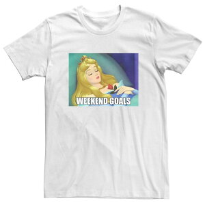 �A�j���L�����N�^�[ �����Y �g�b�v�X T�V���c Licensed Character Men'sleeping Beauty Aurora Weekend Goals Meme Tee White �z���C�g