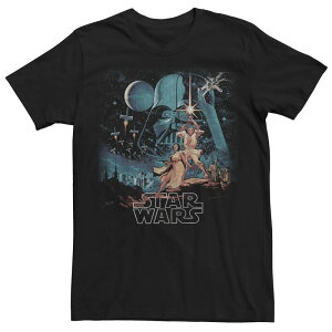 �A�j���L�����N�^�[ �����Y �g�b�v�X T�V���c ���B���e�[�W �O���t�B�b�N Licensed Character Men'star Wars A New Hope Faded Vintage Poster Graphic Tee Black �u���b�N