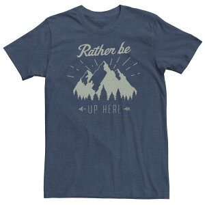 �A�j���L�����N�^�[ �����Y �g�b�v�X T�V���c Licensed Character Men's Rather Be Up Here Mountains Forest Arrow Tee Navy Heather �w�U�[