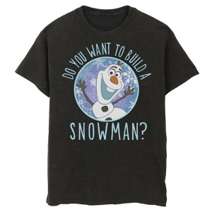 �f�B�Y�j�[ �����Y �g�b�v�X T�V���c Disney's Frozen Olaf Do You Wanto Build A Snowman Men's Tee Black �u���b�N