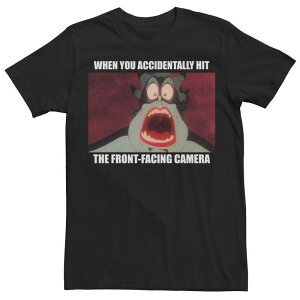 �f�B�Y�j�[ �����Y �g�b�v�X T�V���c Disney's The Little Mermaid Men's Ursula Front-Facing Camera Meme Tee Black �u���b�N