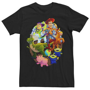 �f�B�Y�j�[ �s�N�T�[ �����Y �g�b�v�X T�V���c ���S Disney / Pixar's Toy Story Men's Main Cast Circle Logo Tee Black �u���b�N