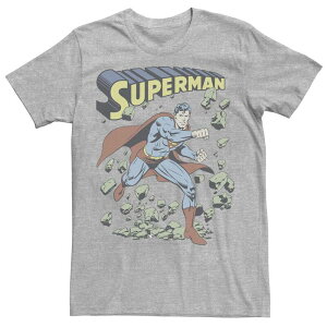 �A�j���L�����N�^�[ �����Y �g�b�v�X T�V���c ���B���e�[�W Licensed Character Men's DComicsuperman With Rocks Vintage Poster Tee Athletic Heather �w�U�[