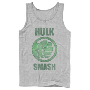 �A�j���L�����N�^�[ �����Y �g�b�v�X T�V���c ���S Licensed Character Men's Marvel Hulk Smash Fist Circle Logo Green Stone Poster Tank Top Athletic Heather �w�U�[