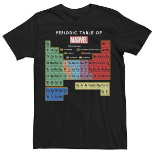 �A�j���L�����N�^�[ �����Y �g�b�v�X T�V���c Licensed Character Men's Marvel Ultimate Periodic Table Of Elements Tee Black �u���b�N