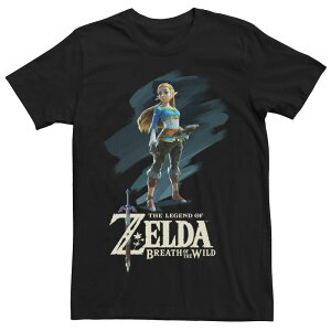 �A�j���L�����N�^�[ �����Y �g�b�v�X T�V���c Licensed Character Men's Nintendo Zelda Breaht of the Wild Princess Tee Black �u���b�N