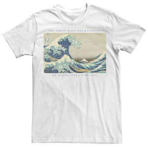�A�j���L�����N�^�[ �����Y �g�b�v�X T�V���c Licensed Character Men's Fifth Sun Great Wave Kanji Tee White �z���C�g
