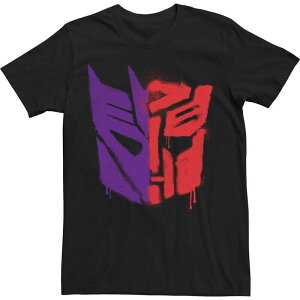 �A�j���L�����N�^�[ �����Y �g�b�v�X T�V���c ���S Licensed Character Men's Transformers: War For Cybertron Spray Paint Split Logo Tee Black �u���b�N