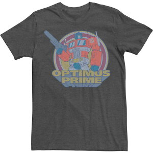 �A�j���L�����N�^�[ �����Y �g�b�v�X T�V���c Licensed Character Men's Transformers Optimus Prime Retro Portraitee Charcoal Heather �`���R�[��