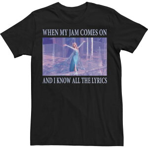 �f�B�Y�j�[ �����Y �g�b�v�X T�V���c �g�[�� Big & Tall Disney Frozen Elsa When Jam Comes On I Know The Lyrics Tee Black �u���b�N