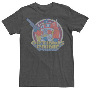 �A�j���L�����N�^�[ �����Y �g�b�v�X T�V���c �g�[�� Licensed Character Big & Tall Transformers Optimus Prime Retro Portraitee Charcoal Heather �`���R�[��